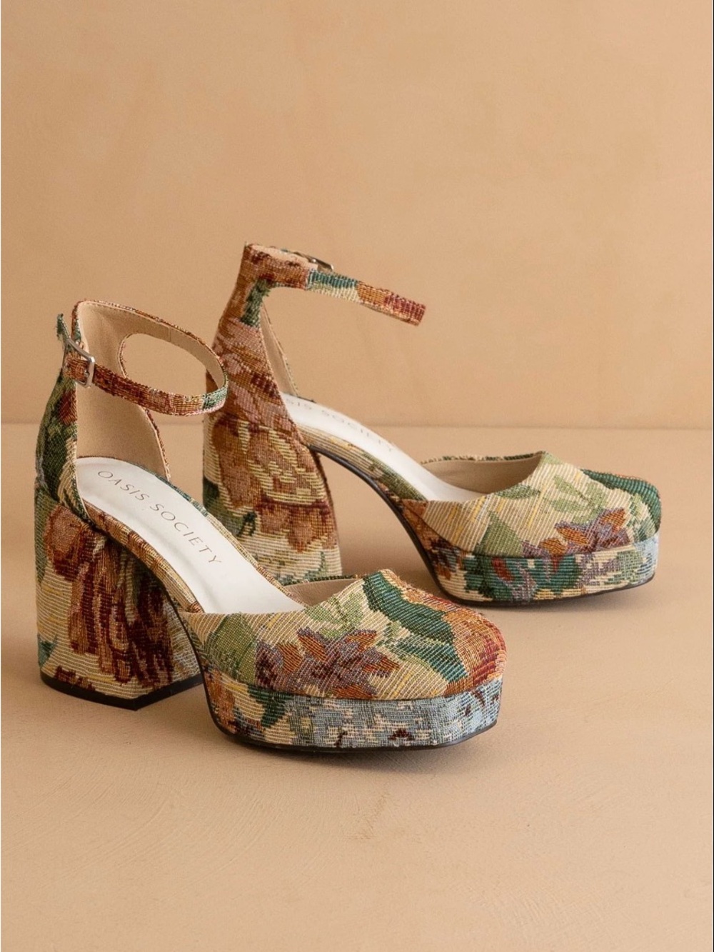 Oasis Society OSLO chunky platform Mary Jane’s – retro block heels Sz 8
